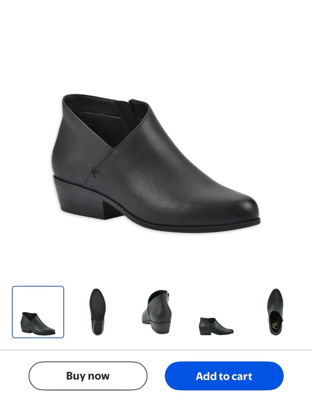 Black Low Heel Ankle Bootie